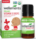 Wellements Gotas Orgánicas de Vitamina D3 para Bebés y Niños Pequeños (90 Días) - 400 IU por Gota