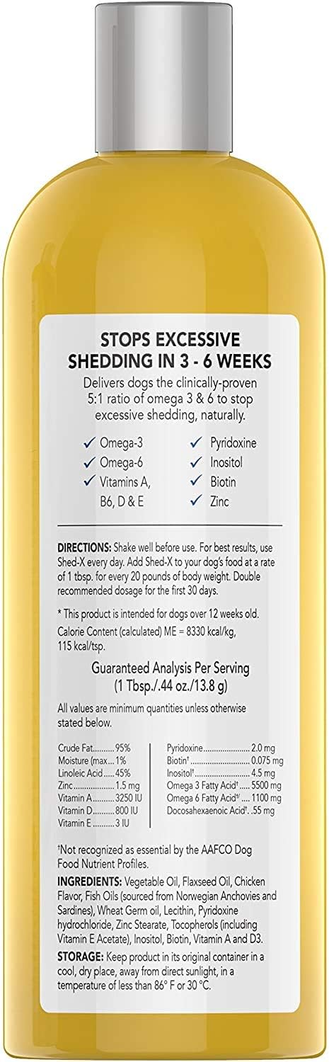 Shed-X Complemento Líquido para Perros 473ml (16oz) – Control de Muda y Salud del Pelaje