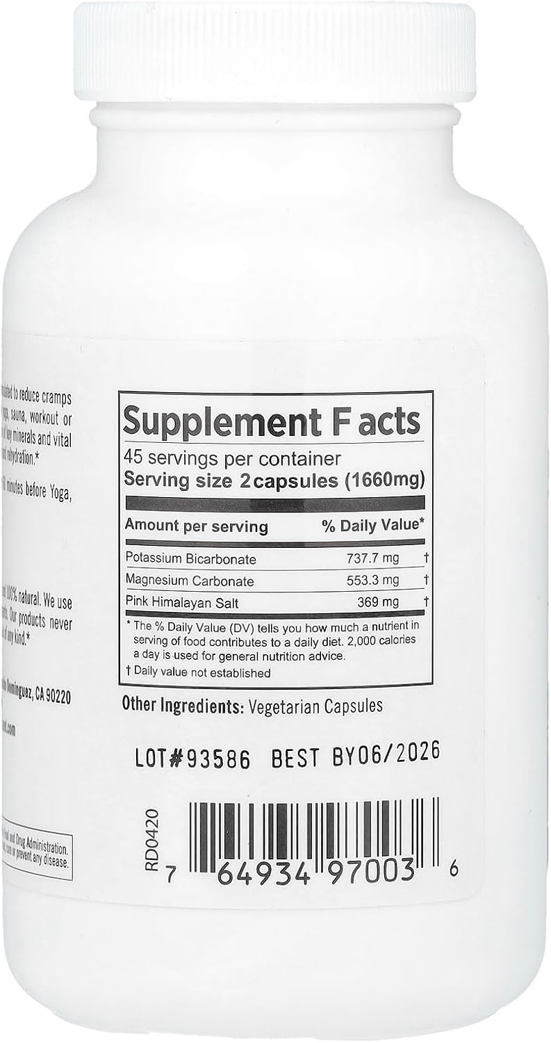 PURE PLANET Sports Salts - Electrolitos Vegetarianos, 90 Cápsulas