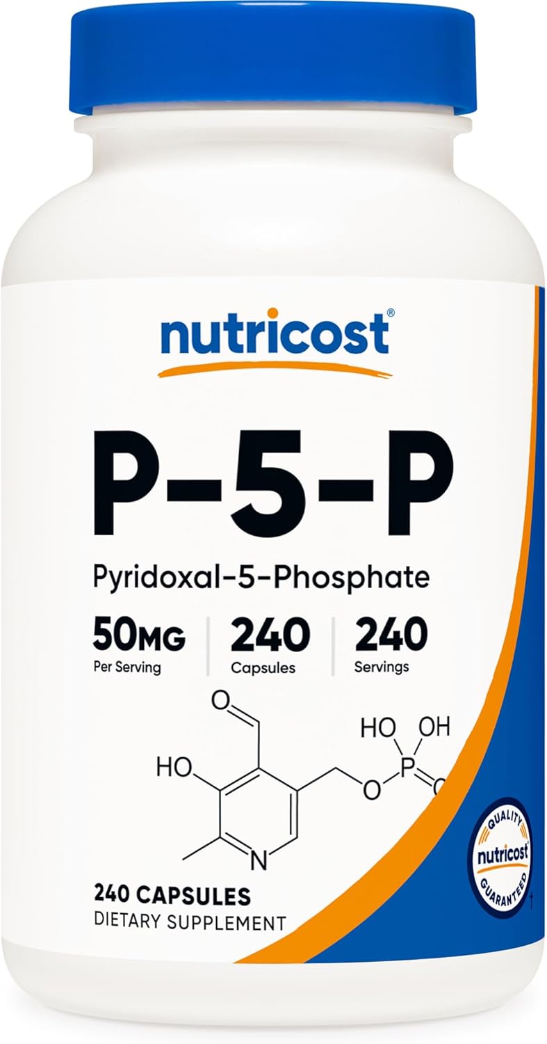 Nutricost P5P Vitamina B6 Activa 50mg, 240 Cápsulas (Piridoxal-5-Fosfato)