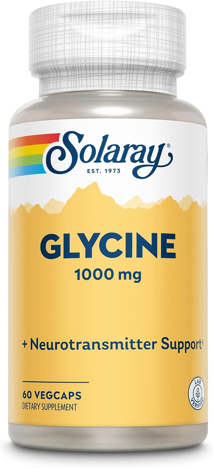 SOLARAY L-Glicina, Cápsula Vegetal (Envase Plástico) | 60 unidades