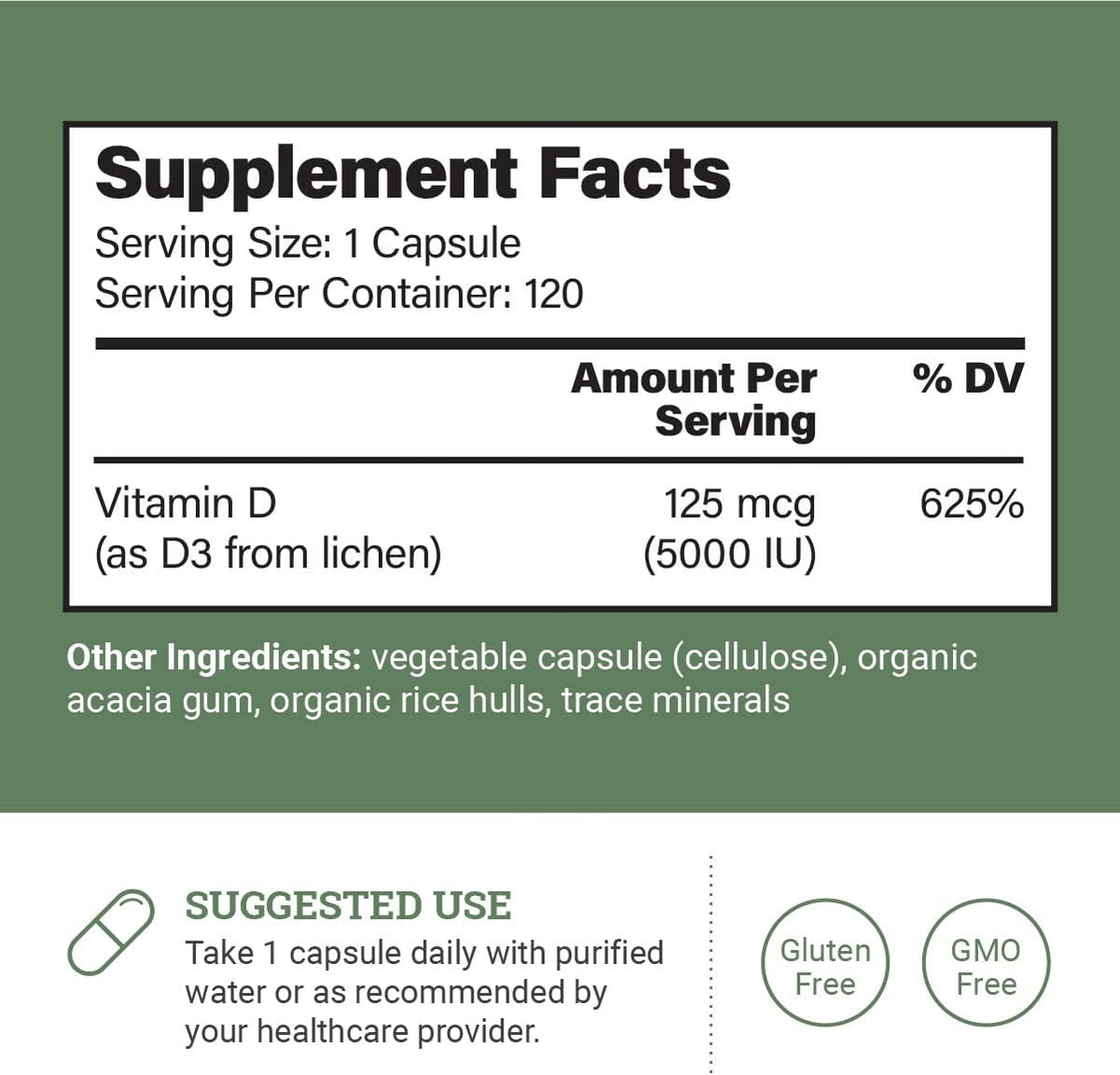 Earth Harmony Naturals Vitamina D3 Vegana – Mantenimiento de huesos fuertes: Favorece la mineralización ósea y – Image 2