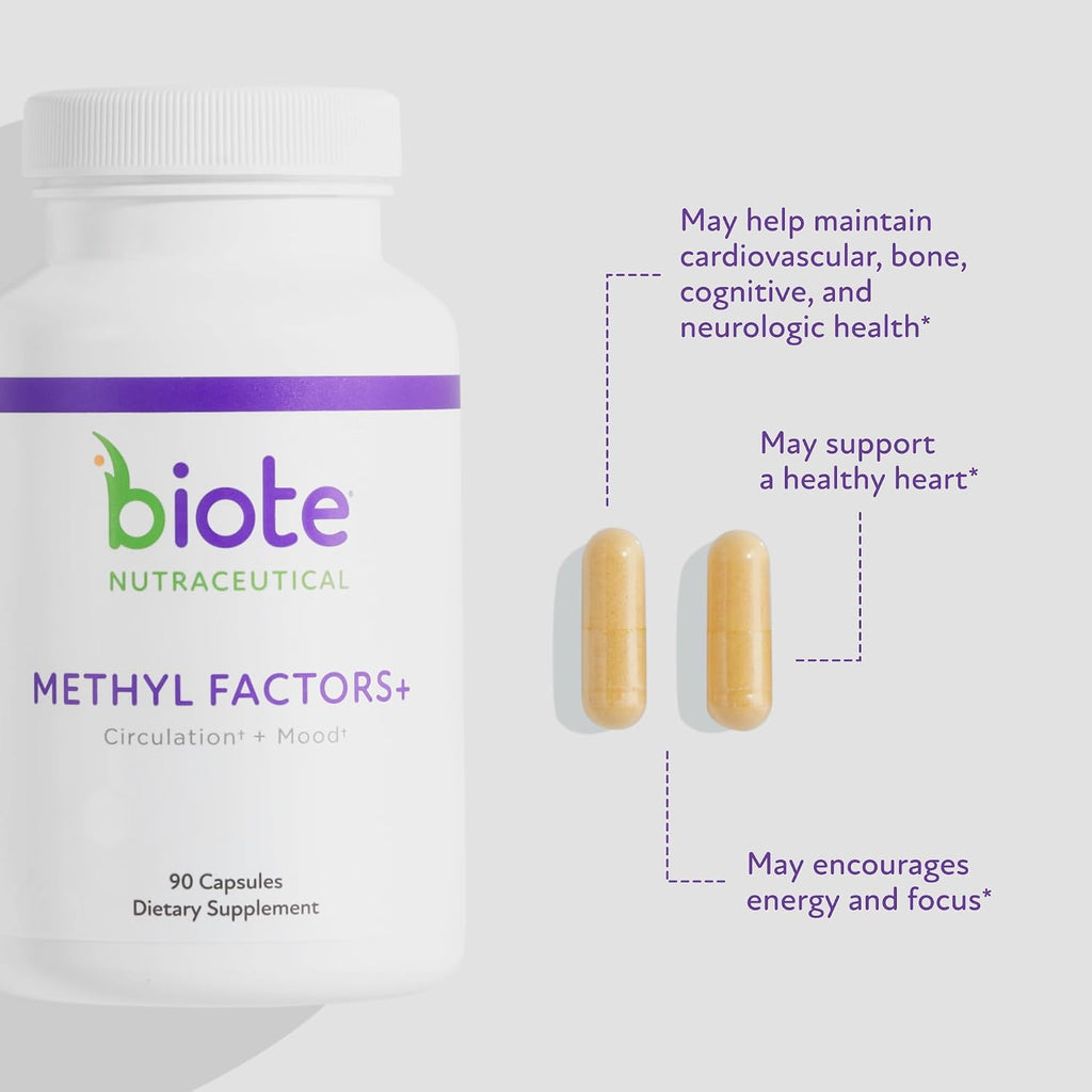 Biote Methyl Factors+ - Cápsulas para Circulación y Estado de Ánimo (90 cápsulas)