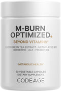Codeage M-Burn Optimized - Complemento avanzado con té verde, berberina y probióticos - 60 cápsulas