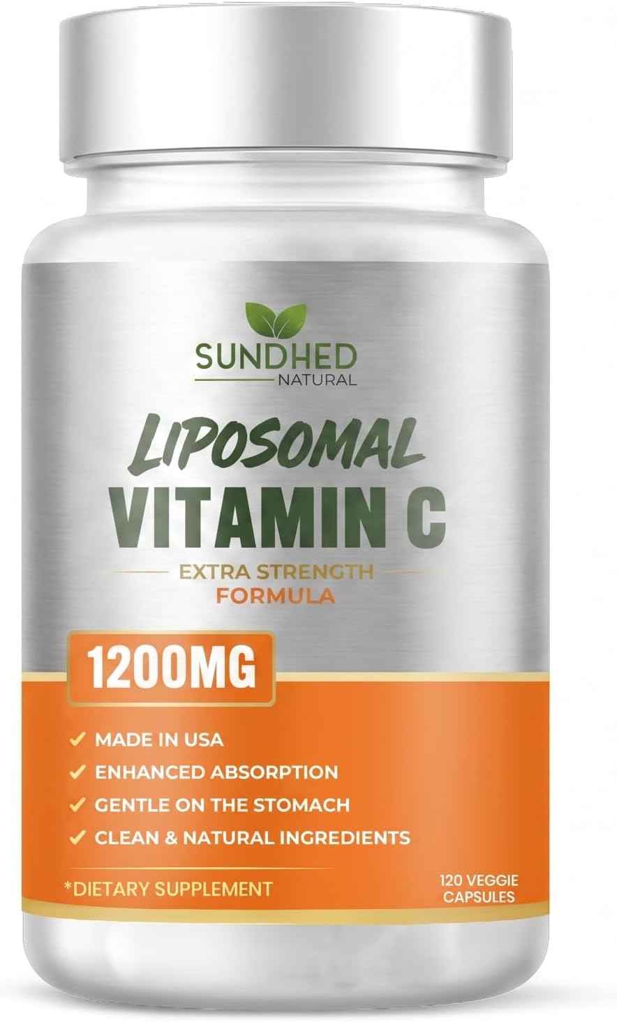 Sundhed Natural Vitamina C Liposomal Pura - 1200 mg por dosis, 120 Cápsulas (2 Meses)
