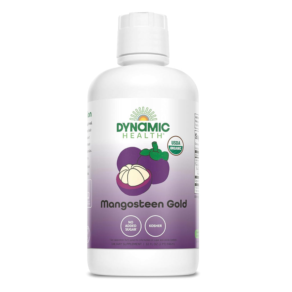 Dynamic Health Mangosteen Gold, Zumo Orgánico 100% de Mangostán, Sin Aditivos, 946 ml (32 oz)