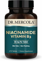 Dr. Mercola Niacinamida Vitamina B3 50 mg por Comprimido - Apoya la Salud Metabólica - Sin Enrojecimiento - Mini Comprimidos - No OGM, Sin Gluten y Sin Soja - 270 Comprimidos (Suministro para 90 Días)