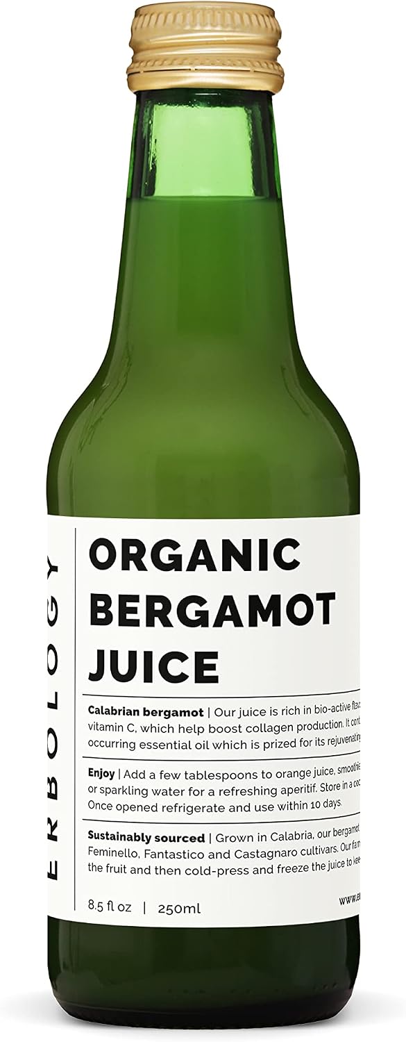 Zumo de Bergamota 100% Orgánico 250ml (Caja de 12) - Rico en Flavonoides Bioactivos - Sin Azúcar Añadido - No GMO