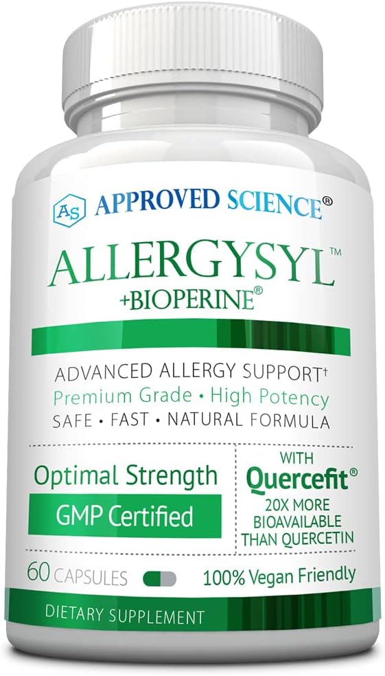 Approved Science Allergysyl – Complejo para Alergias Estacionales con Vitaminas y Antioxidantes – 360 Cápsulas Veganas