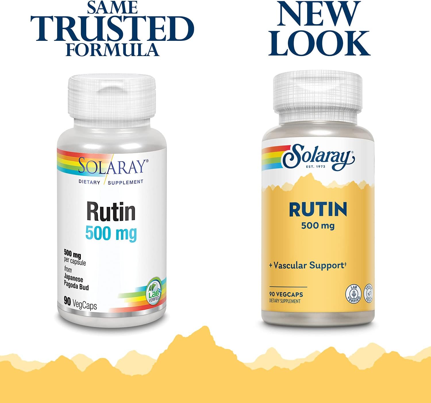 SOLARAY Rutina - 500 mg por ración, Suplemento de Bioflavonoides, Salud Vascular y Circulación - 90 Cápsulas Veganas