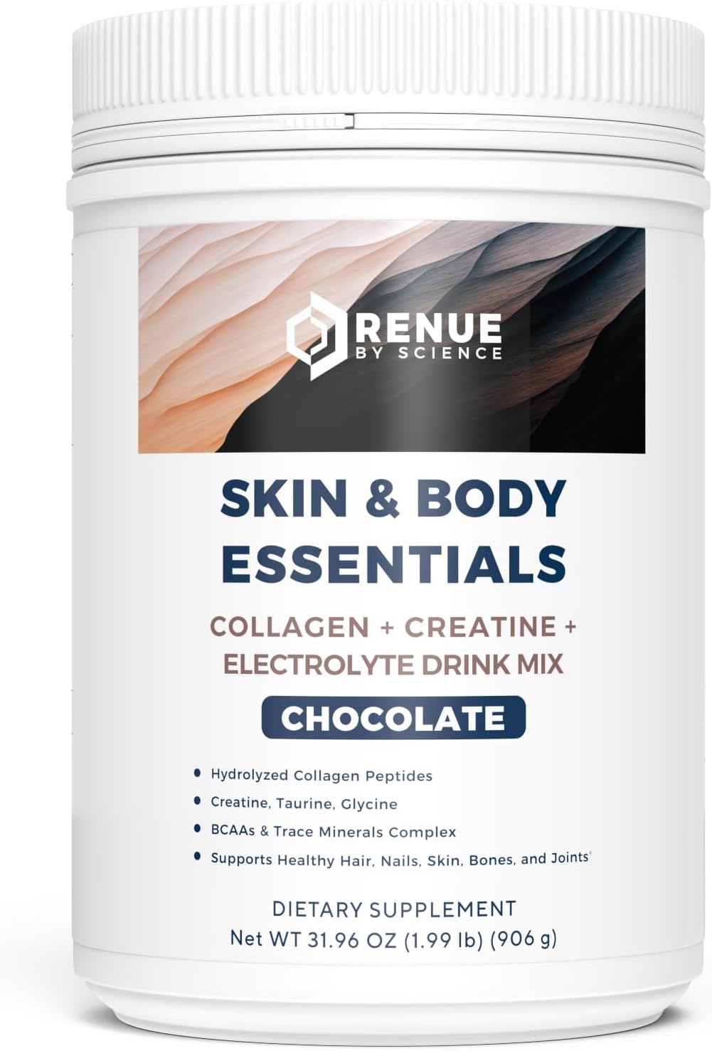 Renue By Science Skin & Body Essentials - Colágeno, Creatina, BCAA y Electrolitos, Sabor Chocolate