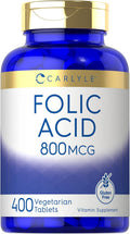 Carlyle Ácido Fólico 800 mcg – 400 Comprimidos Vegetarianos