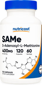 Nutricost SAM-e 400mg, 120 Cápsulas Vegetales - S-Adenosil-L-Metionina