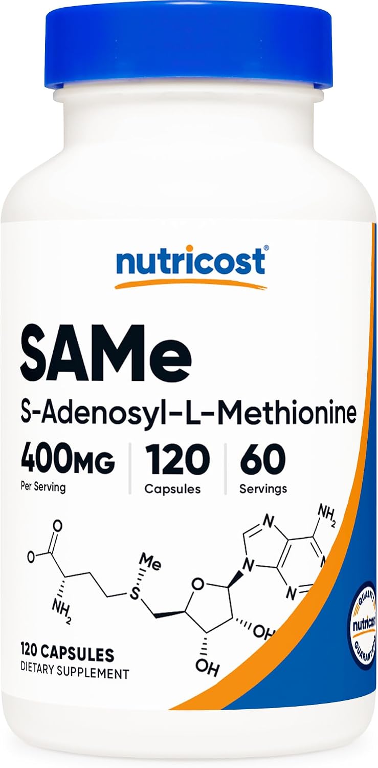 Nutricost SAM-e 400mg, 120 Cápsulas Vegetales - S-Adenosil-L-Metionina