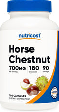 Nutricost Extracto de Castaño de Indias 700 mg por dosis, 180 Cápsulas
