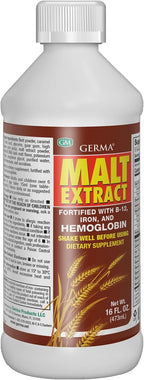 Germa Extracto de Malta – Suplemento dietético líquido para energía y vitalidad – Rico en vitaminas B y minerales esenciales – Apoyo nutricional tradicional – 16 fl oz