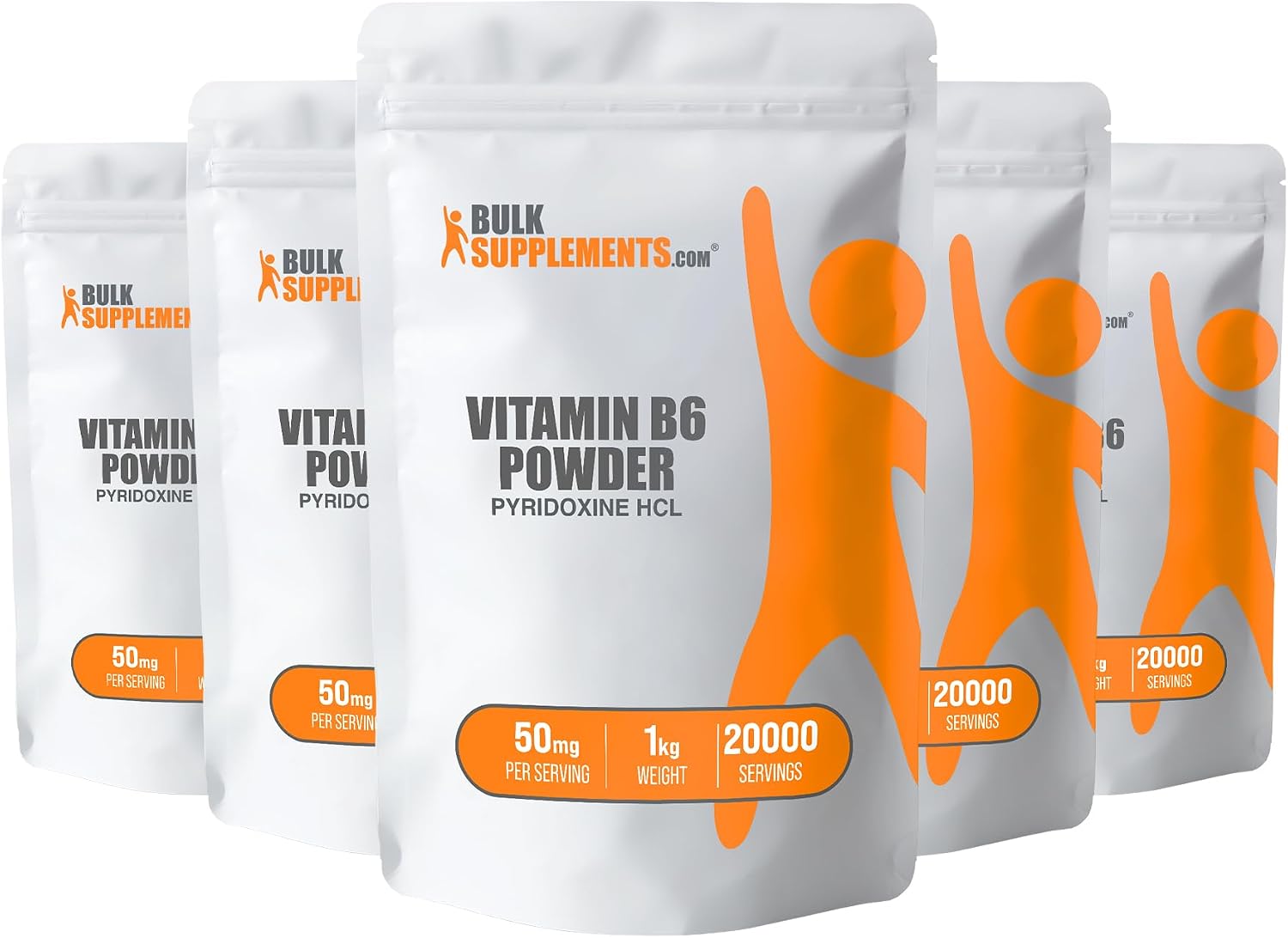 BulkSupplements.com Piridoxina HCl en Polvo - Suplemento de Vitamina B6 - 50 mg por ración - Sin Gluten - 250 g