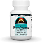 Source Naturals Metilcobalamina Vitamina B12 - Sabor Cereza - 5 mg - 30 Comprimidos