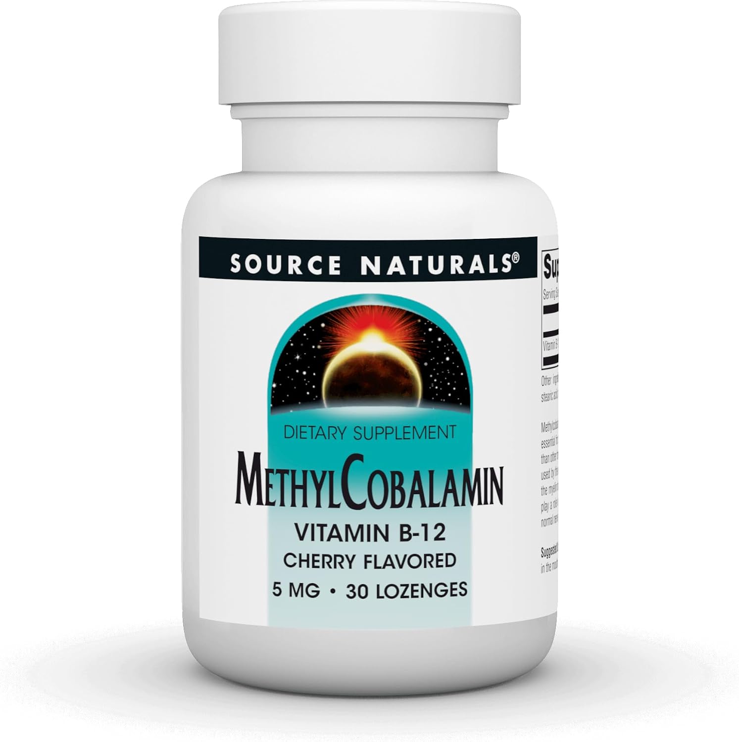 Source Naturals Metilcobalamina Vitamina B12 - Sabor Cereza - 5 mg - 30 Comprimidos