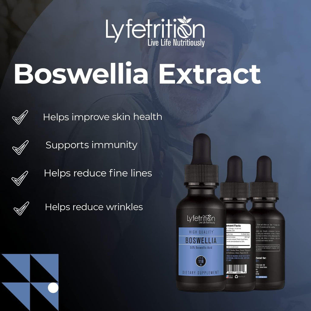 Lyfetrition Boswellia 455 mg - Extracto Líquido 118 ml - 220 Porciones - Alta Absorción - No Modificado Genéticamente - Certificado GMP - Sin Crueldad