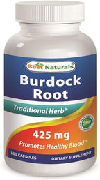 Best Naturals Raíz de Bardana 425 mg - 180 Cápsulas (Pack de 2)