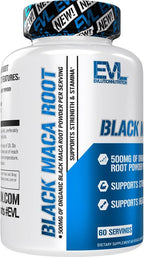 Evlution Nutrition Maca Negra Orgánica 500mg - 60 Cápsulas Vegetales