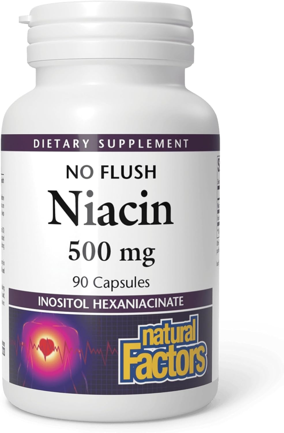 Natural Factors No Flush Niacin 500 mg, 90 Comprimidos