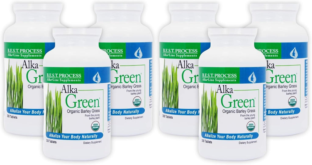 AlkaGreen Comprimidos 6 Unidades - Suplemento Alcalino de Cebada Orgánica