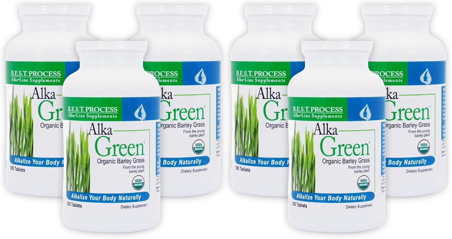 AlkaGreen Comprimidos 6 Unidades - Suplemento Alcalino de Cebada Orgánica