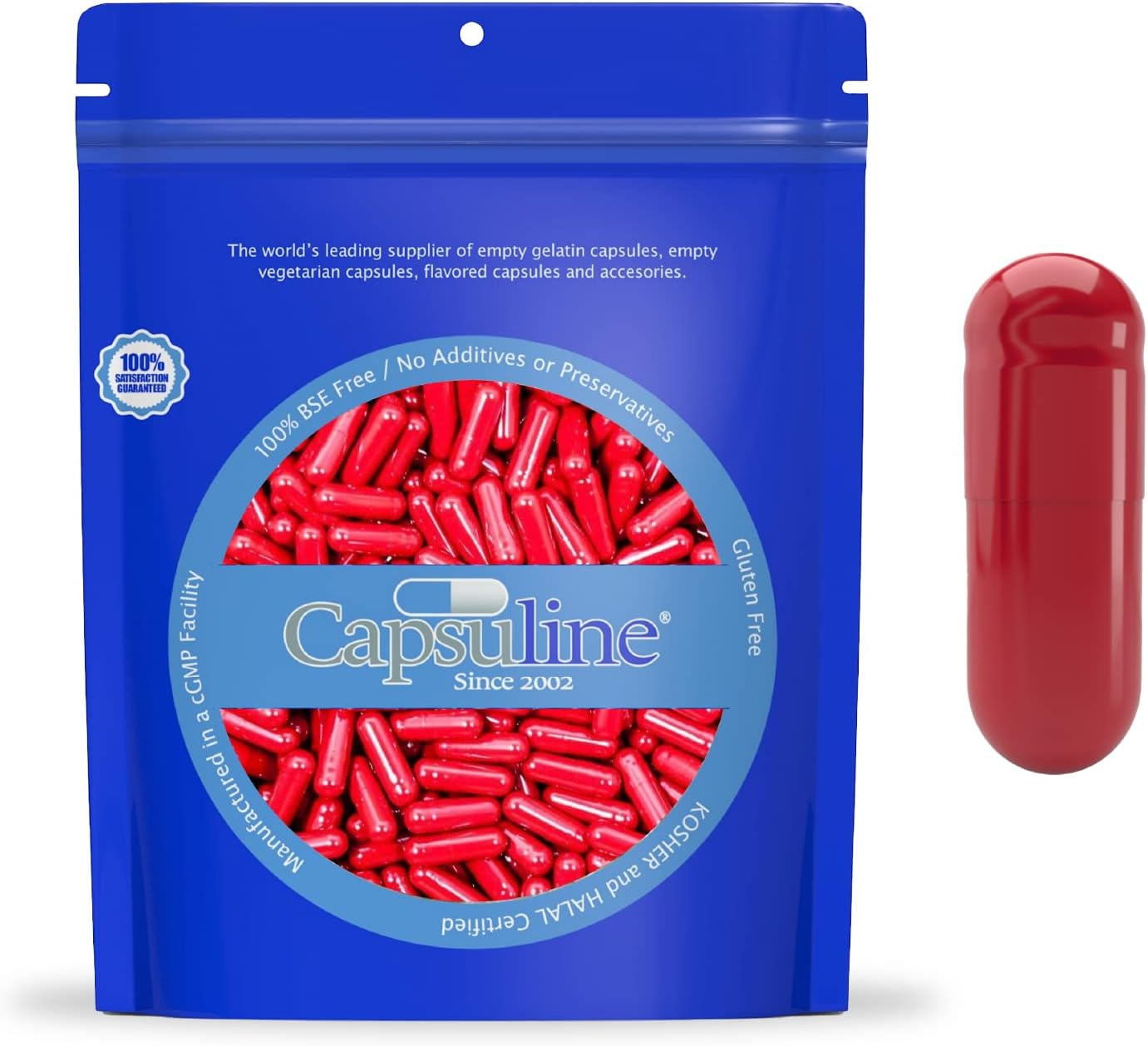 Capsuline Cápsulas Vacías de Gelatina Tamaño 0 - Color Dorado - 1000 Unidades