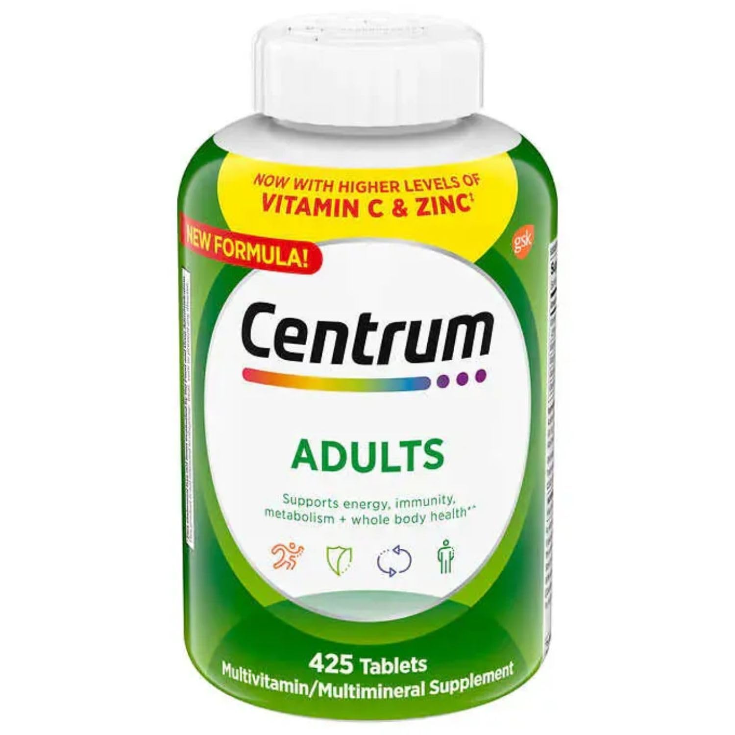 Suplemento multivitamínico Centrum Base para adultos, 425 unidades