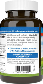 Carlson Vitamina D3, 1000 UI, 250 Cápsulas Blandas
