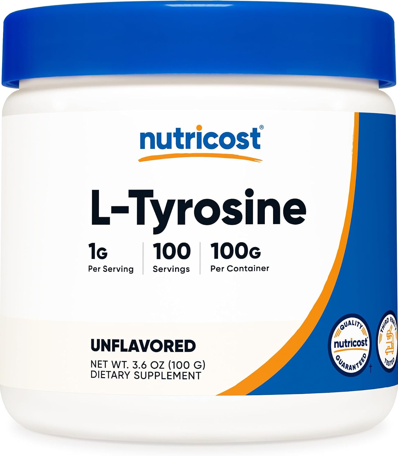 L-Tyrosine en Polvo 100g (100 porciones) - 1g por ración - Nutricost