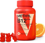 Vitamina B12 1000 mcg + D3 5000 UI Gominolas Veganas - Metilcobalamina - Sabor Naranja - 180 Unidades