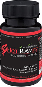 Suplemento de Raíz de Maca Orgánica con Ginseng Coreano y Cacao | 60 Cápsulas | Hot Rawks