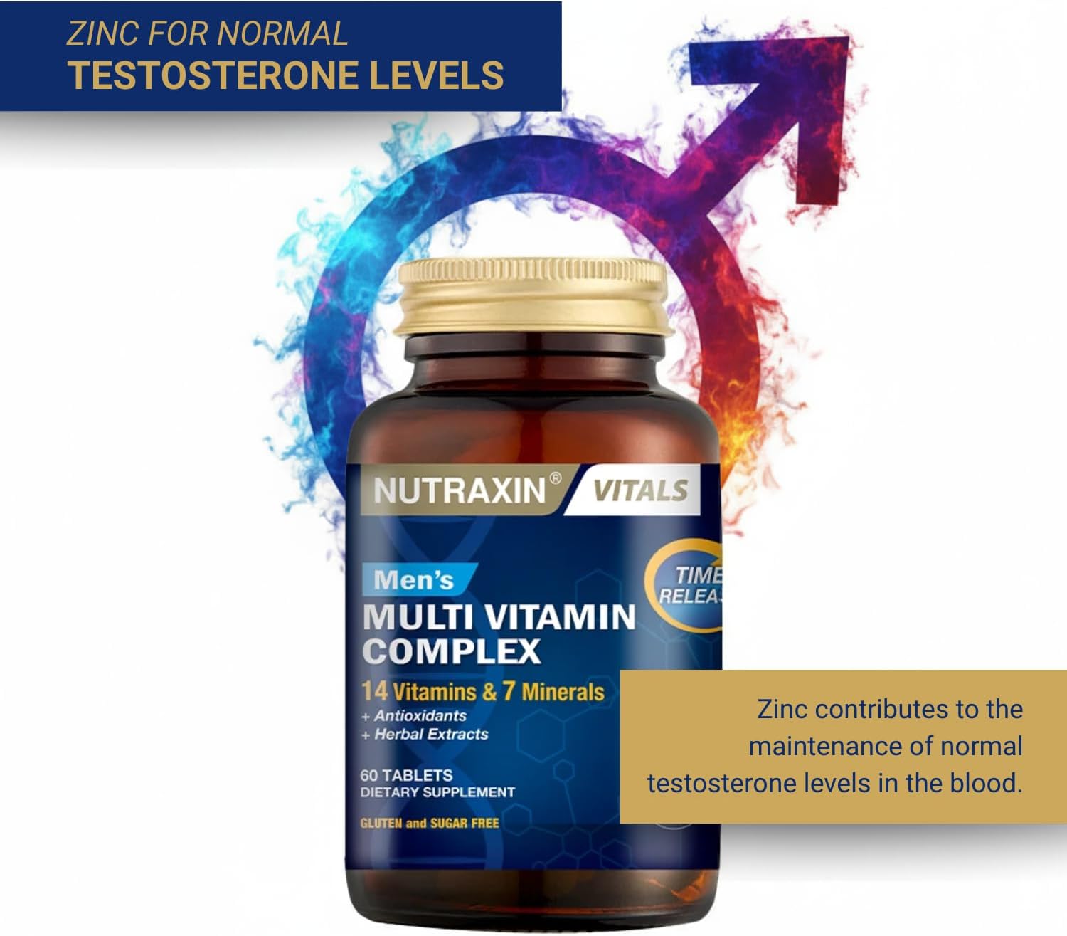 Nutraxin Multivitamínico y Mineral Complejo para Hombres, 60 Comprimidos