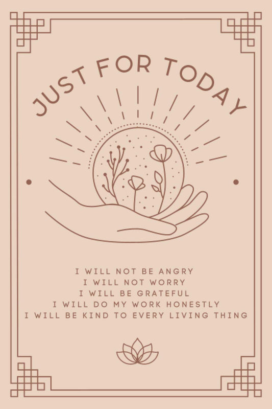 Just for Today Reiki Journal: Cuaderno en blanco sin rayas con pequeño símbolo Cho Ku Rei en cada página - 120 páginas - 15x23 cm - Diseño de flor de loto - Regalos espirituales Reiki