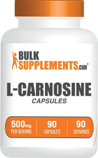 BulkSupplements L-Carnosina 500mg Cápsulas - Complemento Alimenticio, Sin Gluten, 90 Cápsulas