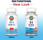 KAL Vitamina D3 1000 IU (25 mcg) Comprimibles Sabor Menta Natural