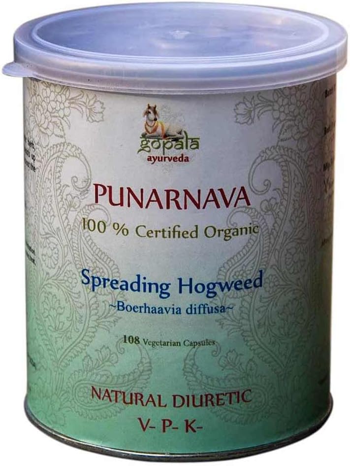 Cápsulas de PUNARNAVA (Certificación Orgánica USDA) - 108 Vcaps