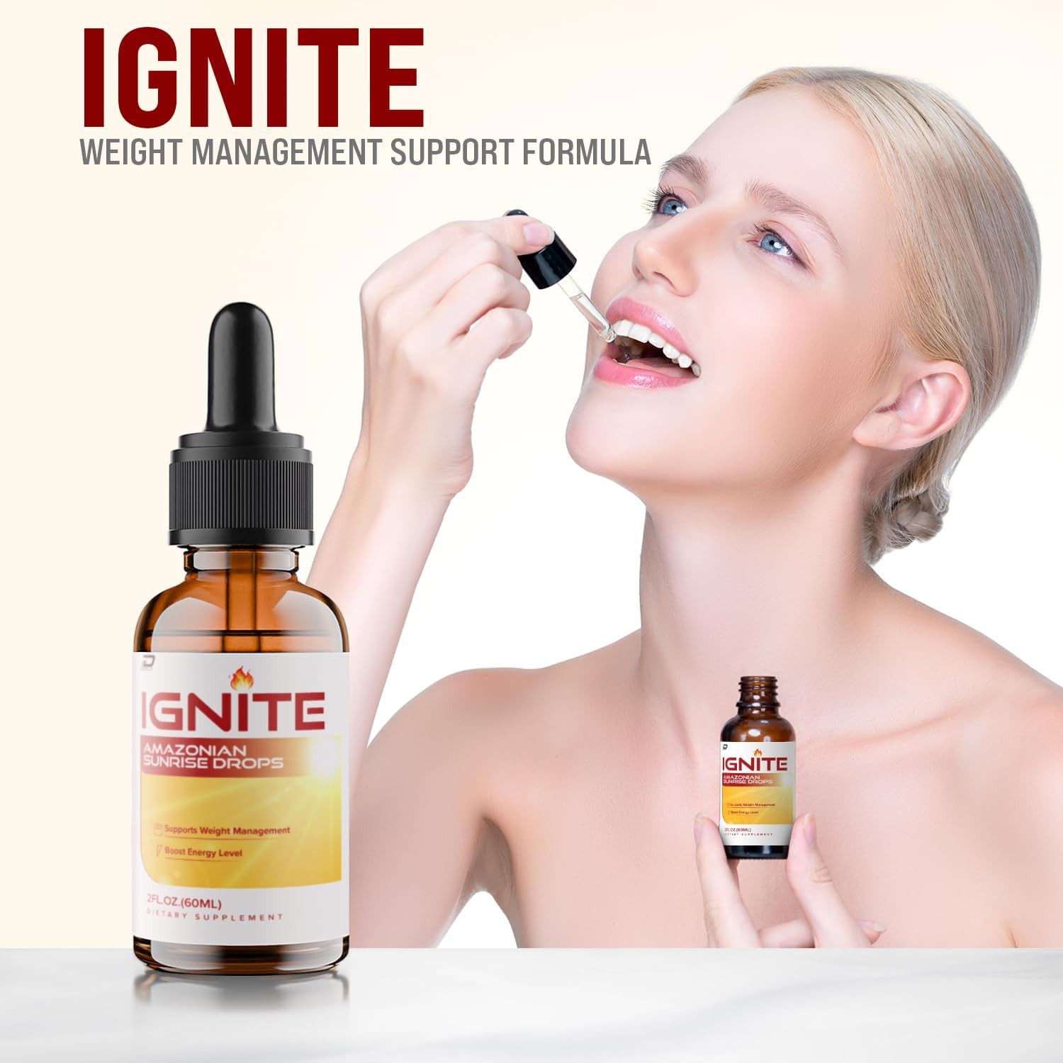 Ignite Amazonian Sunrise Drops - Complemento Líquido, Fórmula Avanzada Natural (5 Pack - 5 Meses)