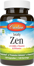 Carlson Totally Zen: GABA, L-Theanina y Vitaminas B - 120 Cápsulas