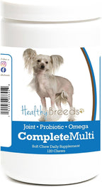 Healthy Breeds Multivitamínico Todo en Uno para Perros Chinese Crested – Snack Blando (120 uds)