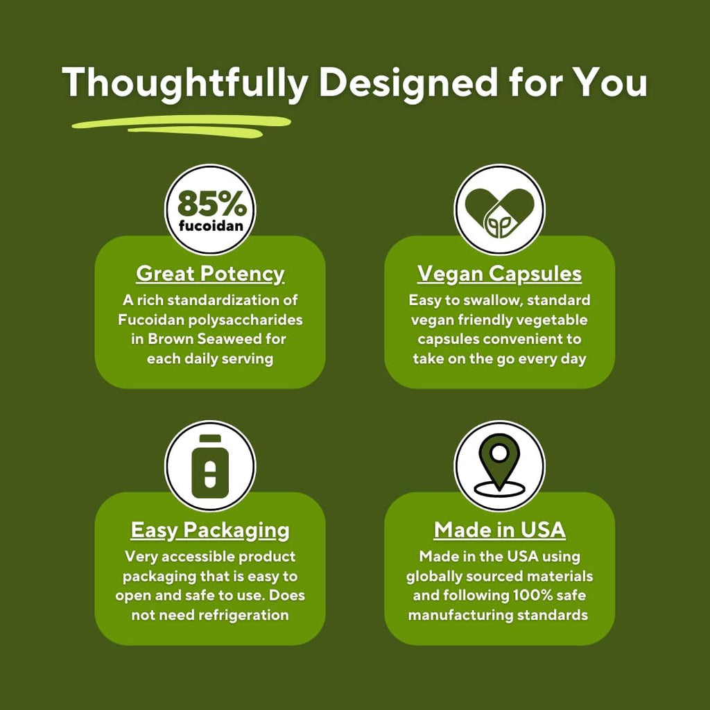 Vitapia Pure Fucoidan 85% Extracto de Alga Parda - 120 Cápsulas Veganas