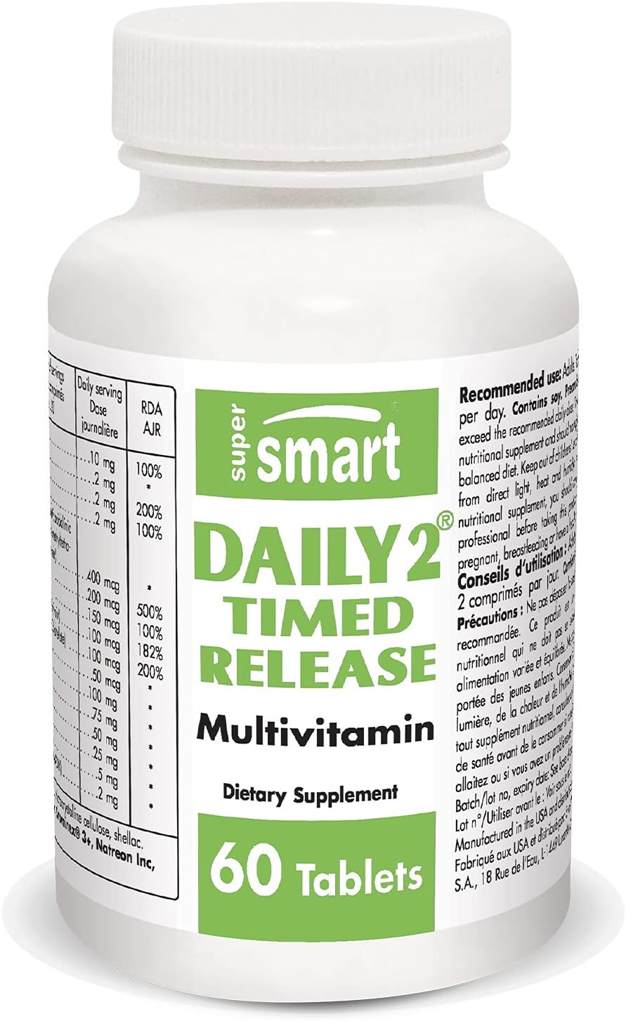 SuperSmart Daily 2 Timed Release - Complejo Multivitamínico Avanzado 32 en 1 - 60 Comprimidos