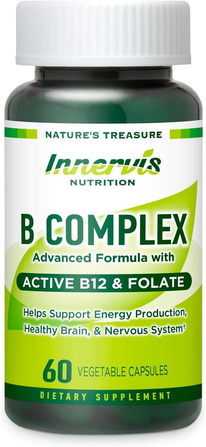 INNERVISNUTRITION Complejo B Bioactivo con B12 y Folato Activos – 60 Cápsulas Veganas