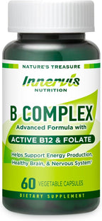 INNERVISNUTRITION Complejo B Bioactivo con B12 y Folato Activos – 60 Cápsulas Veganas