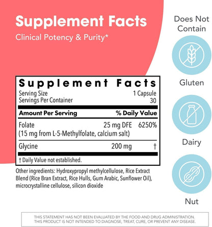 MethylPro L-Metilfolato 15 mg - 30 Cápsulas – Contribuye al metabolismo normal de la homocisteína. – Image 3