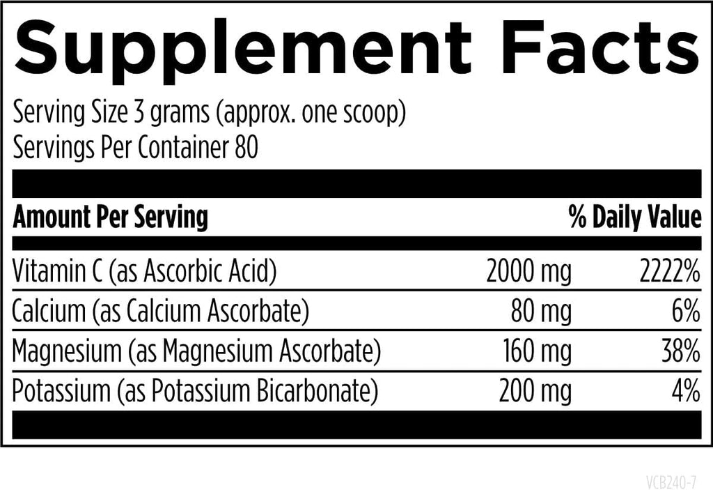 Designs for Health Vitamina C Tamponada en Polvo - 2000 mg por Dosis - 80 Porciones