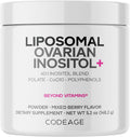 Codeage Liposomal Ovarian Inositol Powder - Myo-Inositol & D-Chiro-Inositol 40:1, Folato 5-MTHF, CoQ10, Granada y Arándano - 60 Servicios - Sabor a Bayas